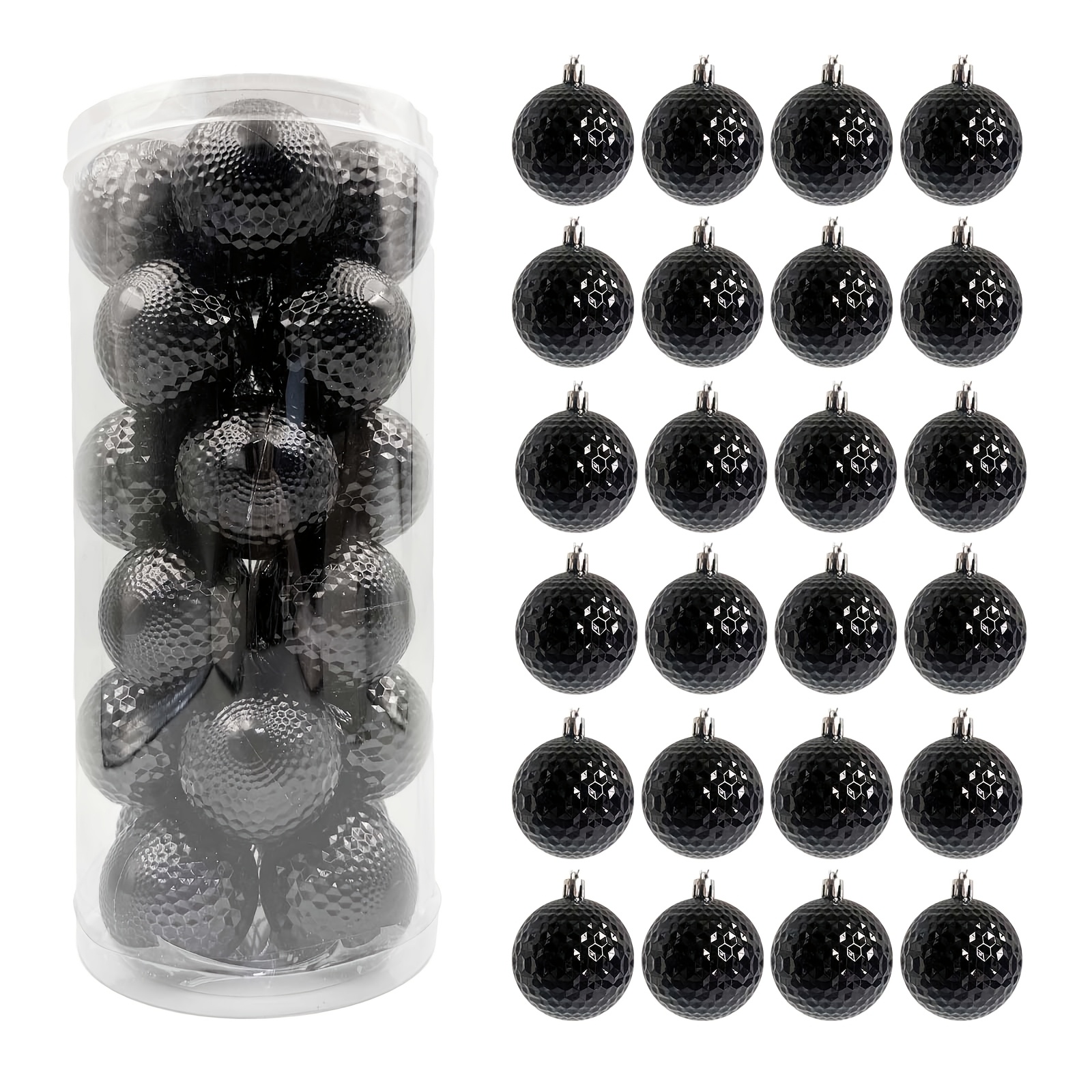 TEMU Set di decorazioni natalizie a forma di sfera da 6 cm, 24 pezzi - per casa, matrimoni, feste - decorative in plastica da appendere - Decorazioni