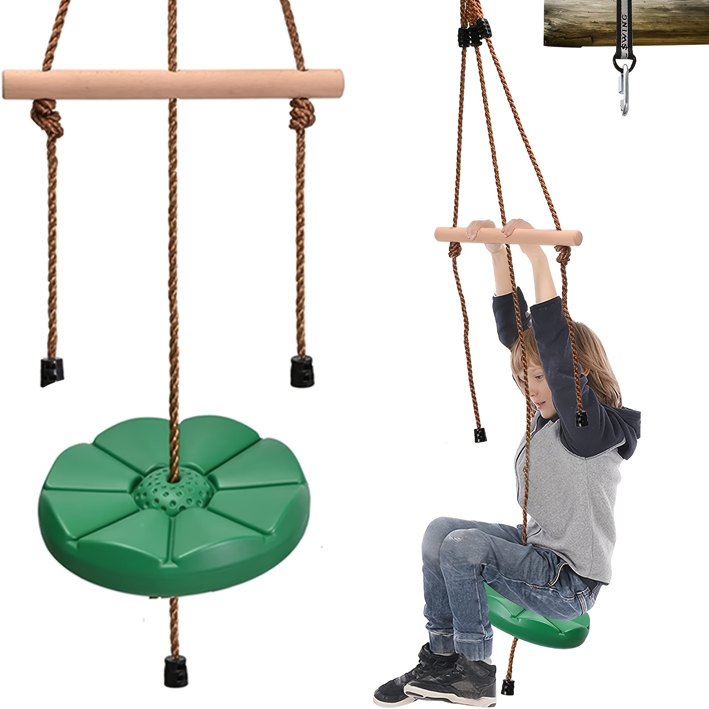 Disc Swing Set Accessories Rope Swing Adjustable Swing Set With Monkey Bars 3in 1 Heavy Duty For Outdoor Backyard