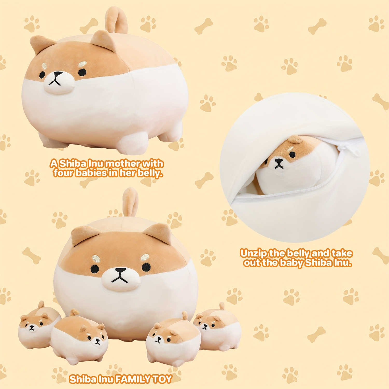 Cute Shiba Inu Plush Toy, Kawaii Soft Stuffed Dog Pillow for Kids And Adults, Squishy Animal Plushie for Home Decor, Cozy Throw Pillow, Adorable Birthday Gift for Girls And Boys