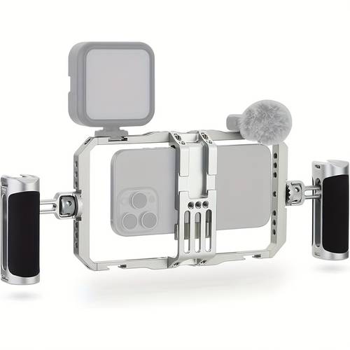 smartphone video rig with stabilizer handles portable handheld film system compatible for iphone phones vlogging equipment for videographers youtube streaming wedding event