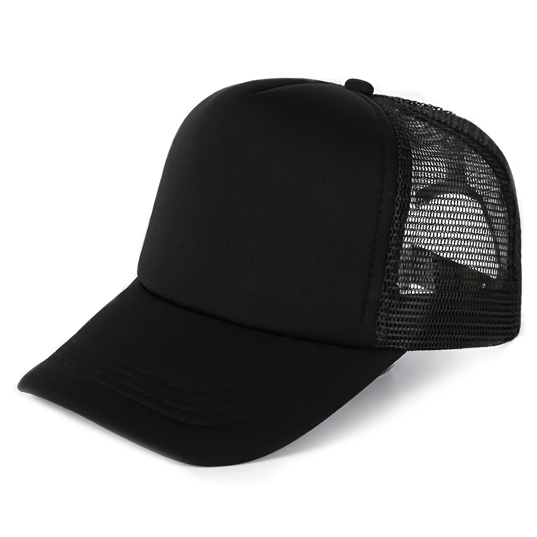 E-shop Buchstaben-Druck Freizeit-Schwammhut mit Gebogenem Schirm und Verstellbarem Netz-Einsatz Atmungsaktive Baseballkappe für Männer & Frauen - 100%