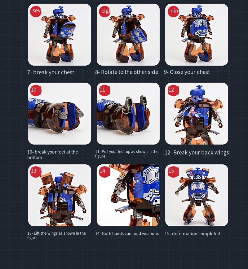 Transformable Soda Can Robot Toy, Interactive Transforming Robot Figures, Durable ABS Material, for Tabletop Display, Ages 14+