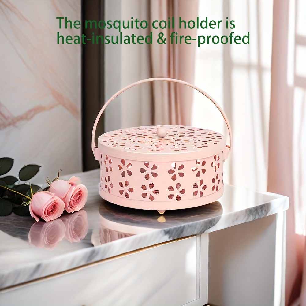 

1pc, Metal Mosquito Coil Holder, Decorative Incense Burner Box, Fireproof & Heat-insulated, Aromatherapy Mosquito Repellent Stand, Home Decor