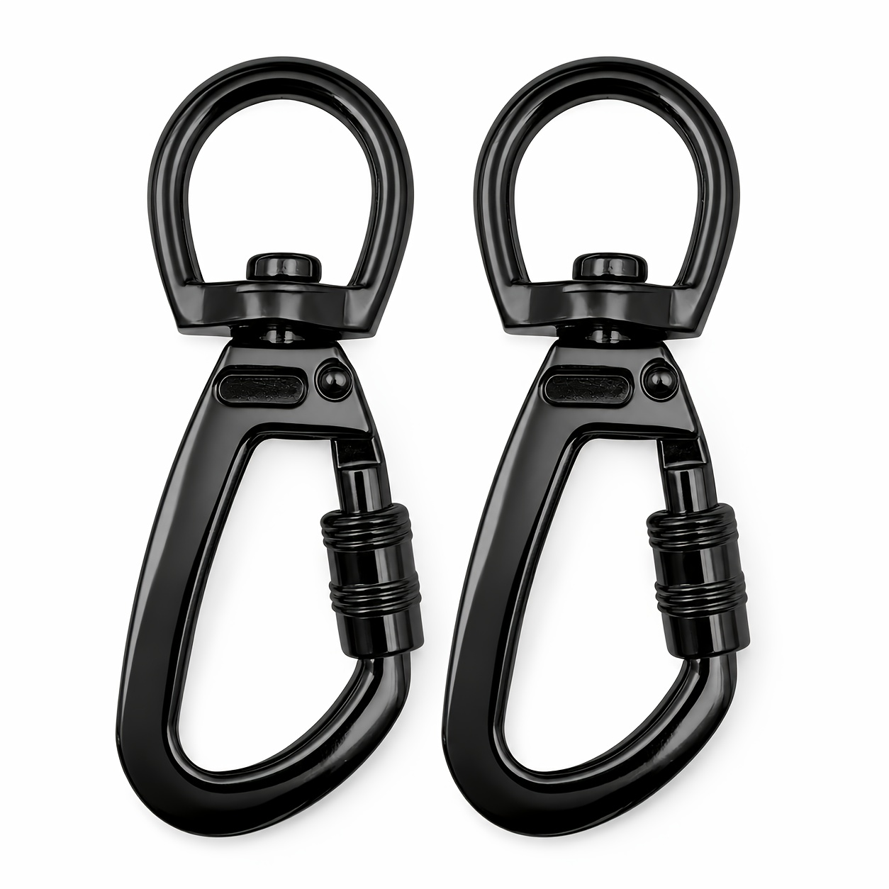 TEMU 360-degree Swivel Spring Hook With Screw Lock, High-strength Rotatable D-ring Keychain, Suitable For Keys, Handbags, Pet Leashes, And Outdoor