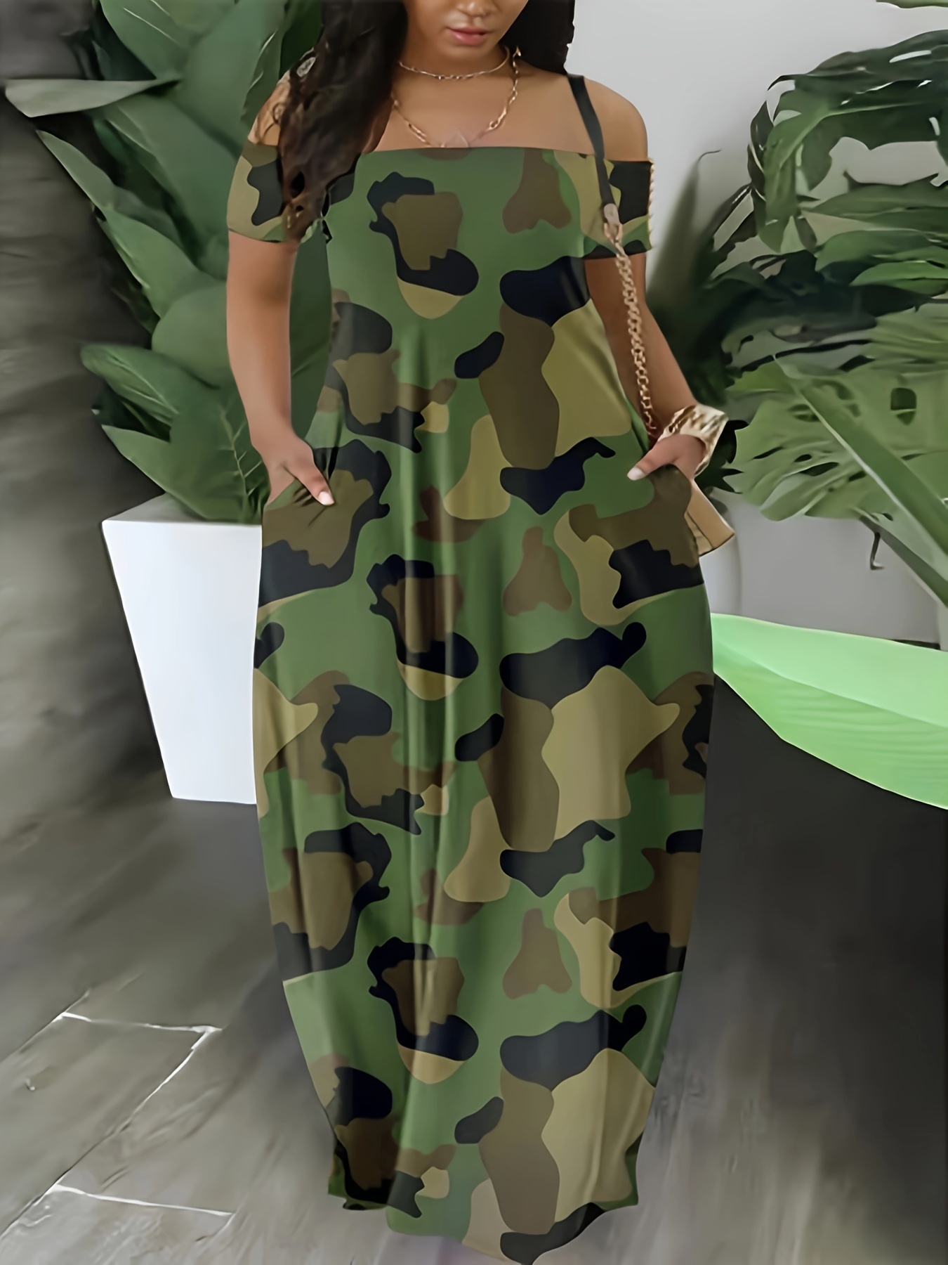 white christmas dresses Camo-Print Utility Dress main image 0