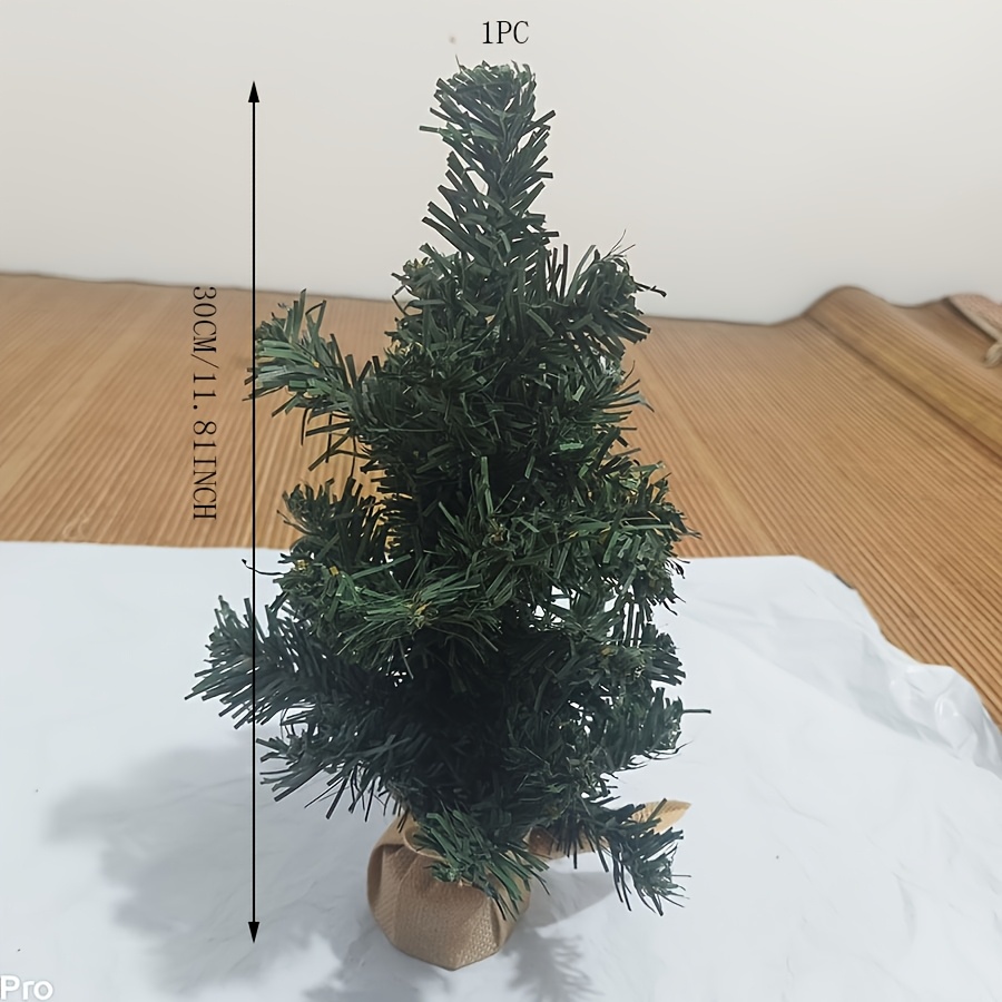 Image of 1pc 30cm/11.8" Mini Christmas Tree Tabletop Artificial Mini Christmas Diy Christmas Decorations (green)