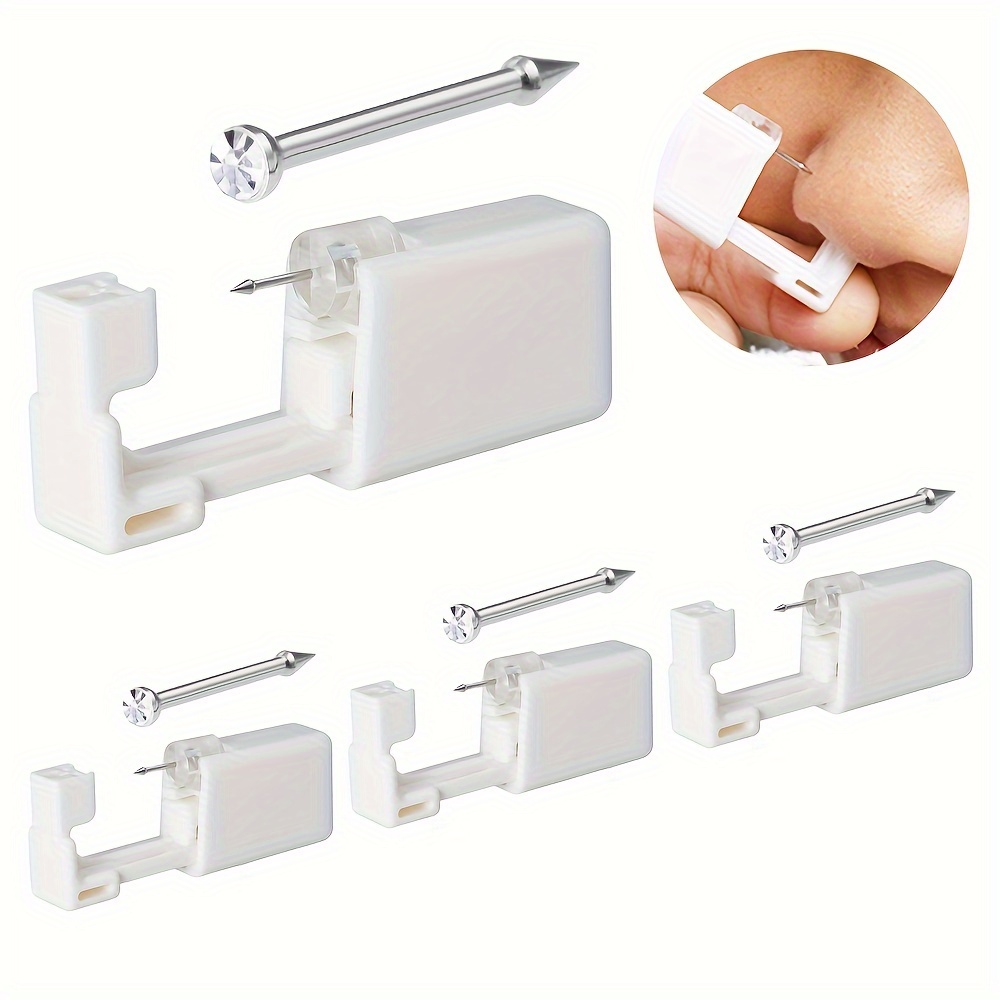 4pcs/2pcs Stainless Steel Ear Piercing Gun, Sexy Simple Earring Post with Rhinestones, for Daily Party Occasion