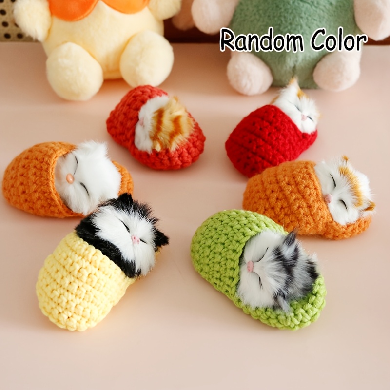 2pcs Sleeping Cat Figurines-perfect For Desktop Decor, Ideal Gift For Parties & Holidays-random Color, Suitable 14 & Up