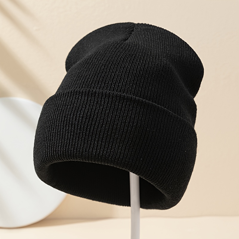 

Unisex Knit Skull Cap Beanie, Acrylic Stretch Fabric, Solid Color, , Warm , With Hand Washable, For Men And Women, Ideal Gift For Family, For Autumn And Winter, Outdoor Activities