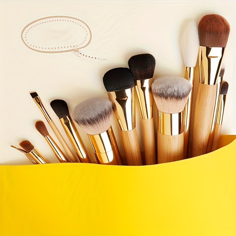 

Bamboo Make-up Brush Set Brush Travel Bag Professional Multi-functional Makeup Brushes Makeup Kit, Foundation Brush, Powder Concealers Eye Shadows Blush Make Up Brushes