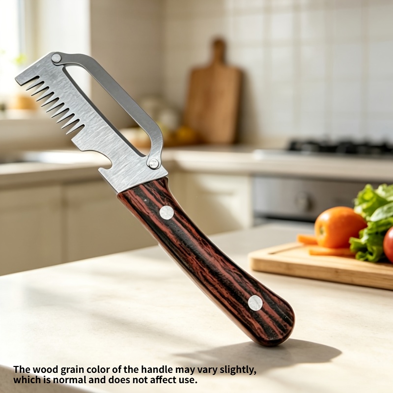 TEMU Heavy-duty Stainless Steel Peeler And Slicer, Home Industrial Commercial Multifunctional Onion Chopper Scallion Cutter Peeler Bottle Opener