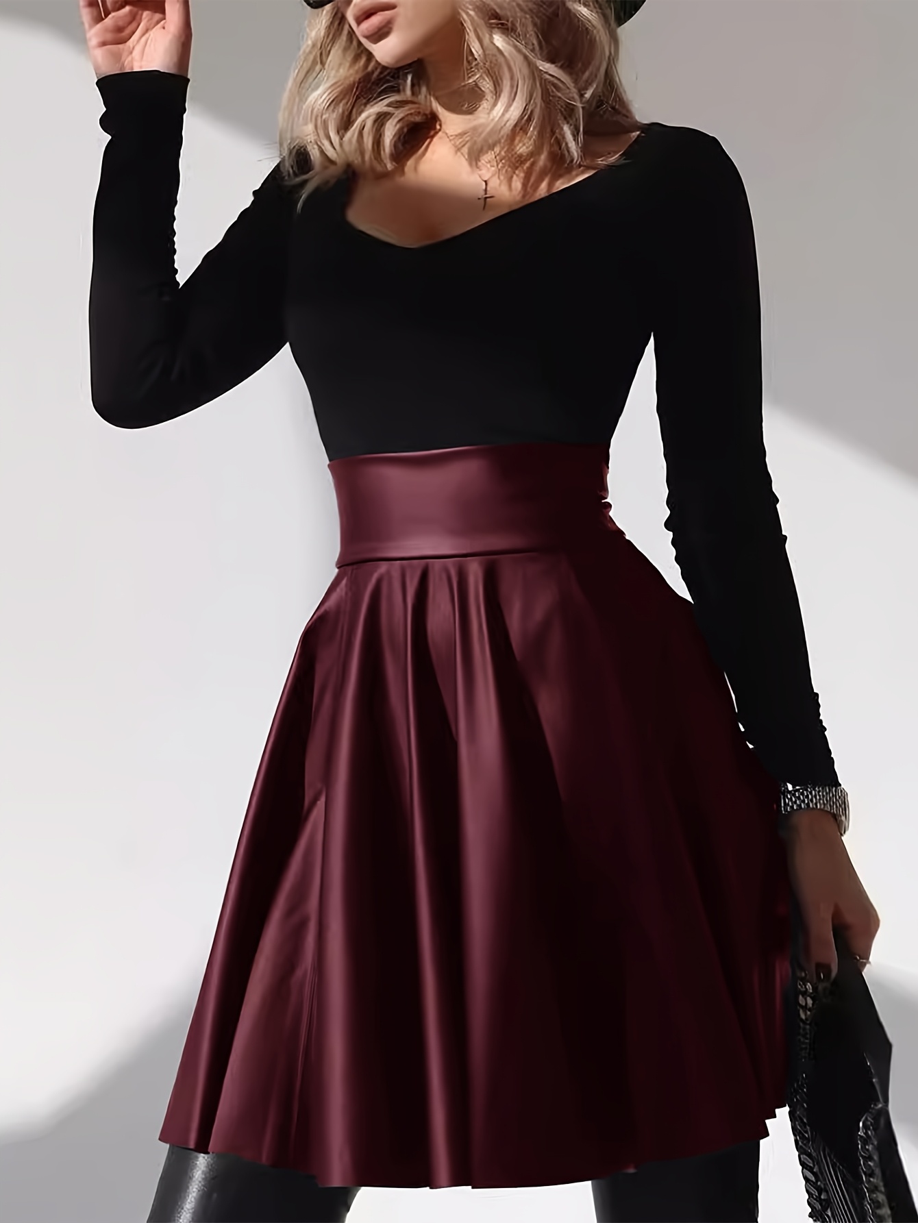 High-Quality Elegant Women'S Summer Mini Skirt, High-Waisted A-Line Pleated, Shiny Smooth Texture, Exquisite Tailoring Stylish Vintage Versatile, Women'S Skirt for Daily Commute Dates Parties