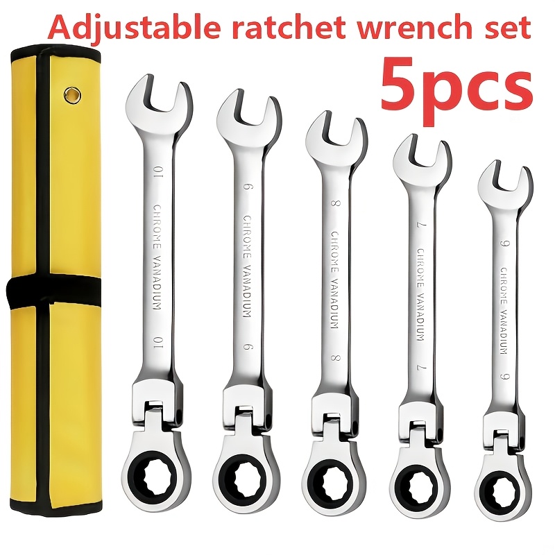 TEMU No Tricks - Heavy Duty Dual-use Ratchet Wrench Tool Set, 72 Tooth Precision Reversible Ratchet And 180° Rotating Movable Head Multifunctional