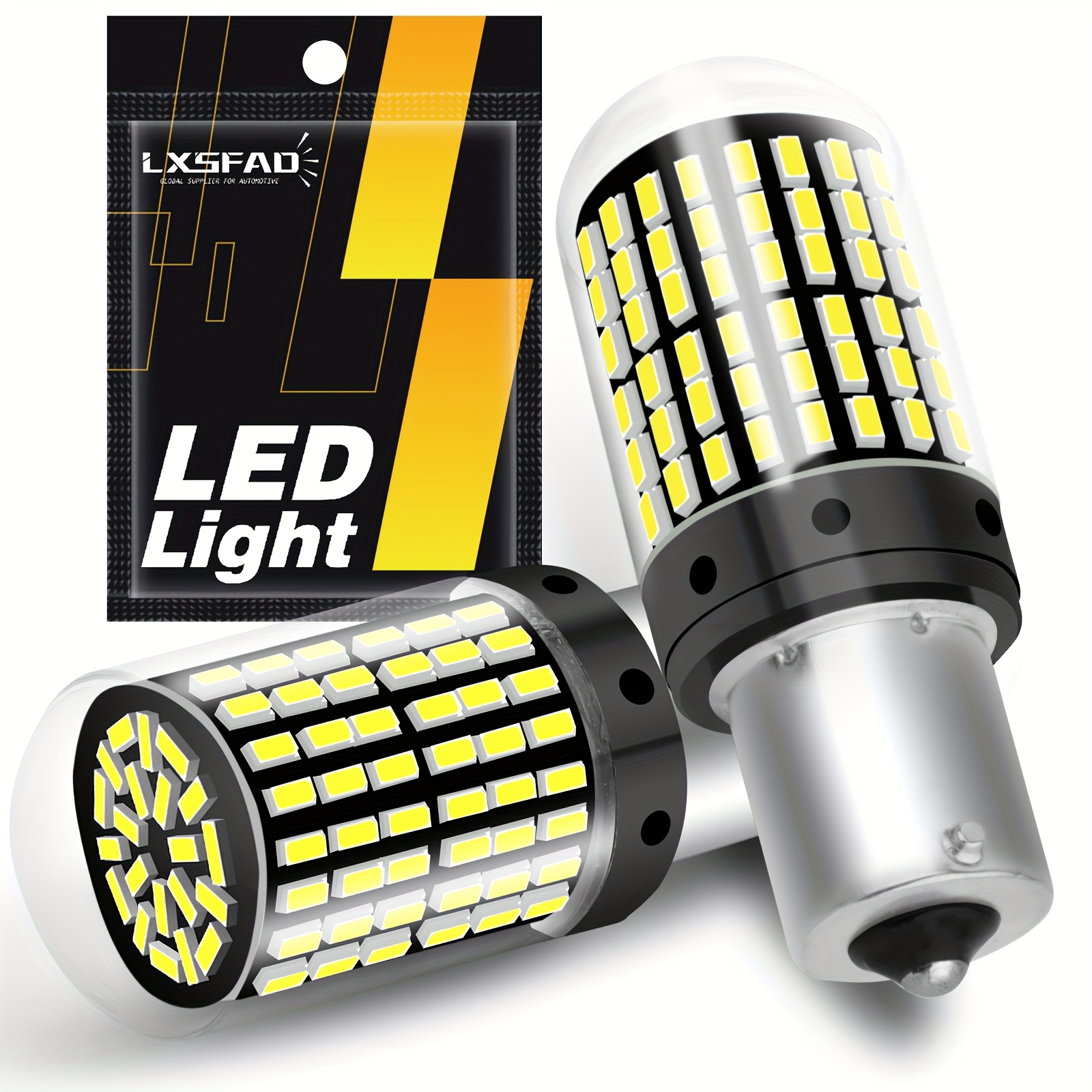 LXSFAD 2 buc. Becuri LED Super Luminoase 1156 BA15S P21W 144SMD Canbus pentru Mașină, Frână, Marșarier, Semnalizare, Fără Baterie