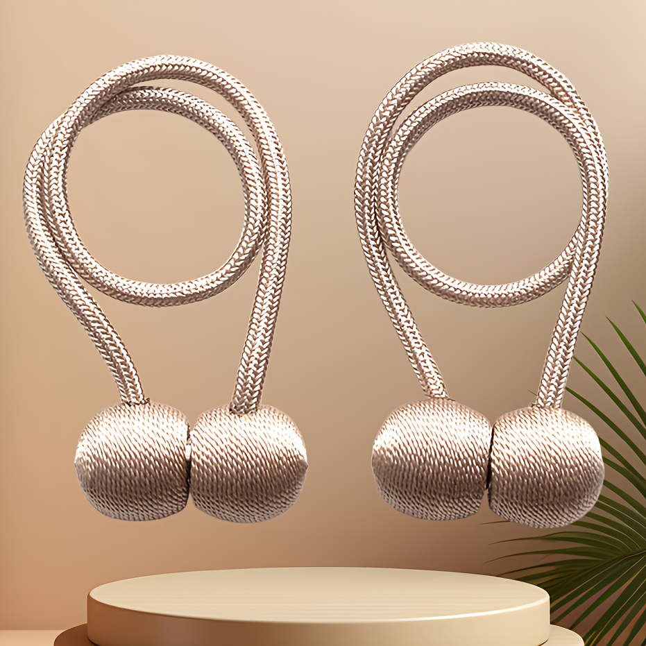 item picture 2pcs decorative magnetic straps headphone style magnetic straps curtain straps curtain tying straps bathroom curtain straps multi purpose straps 2 pack