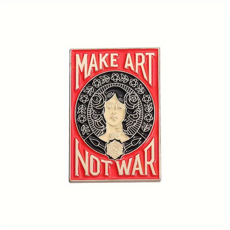 Image of 1pc Not War Enamel Pin Brooches Inspirational Quotes Brooch Badges Clothing Accessories Gifts