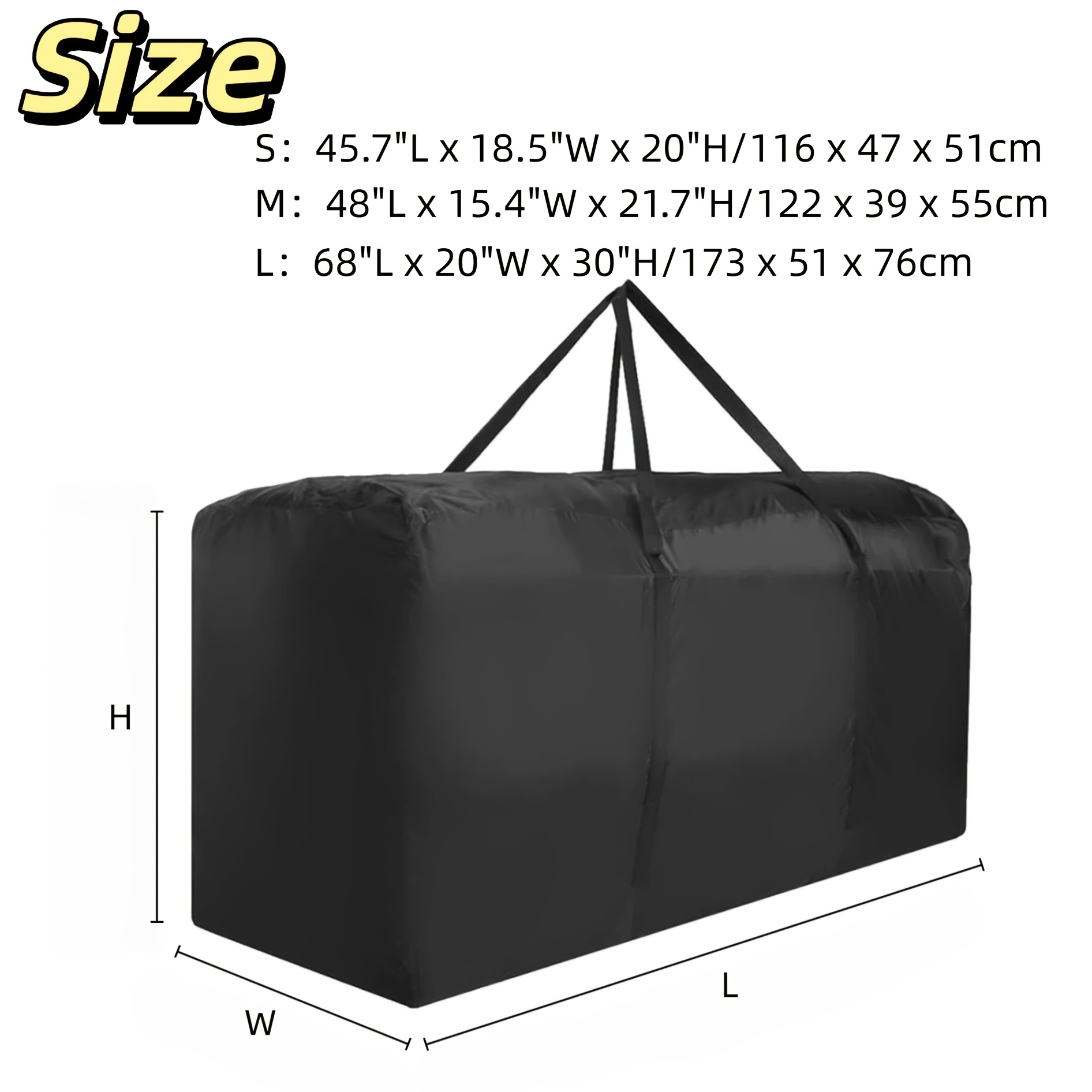 TEMU 1pc Patio Cushion Storage Bag Extra Large Outdoor Furniture Bag Christmas Tree Storage Bag, To 12 Ft Artificial For Trees, Extra Large Storage