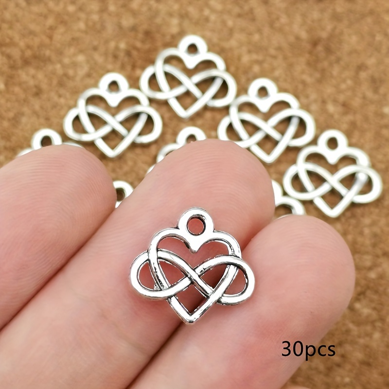 TEMU Ciondolo a Cuore Amore 14x15mm, Antico, Accessori Fai da Te per Orecchini, Braccialetti, Collane, Borse, Ciondoli per Portachiavi, Accessori per
