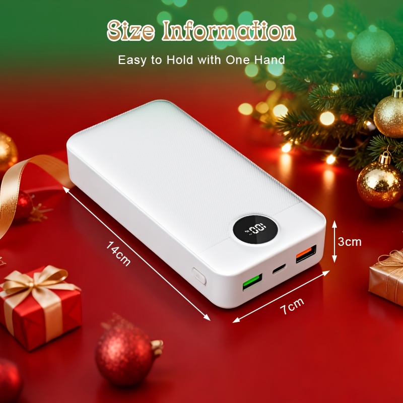 50000mah Power Bank, 66w Fast Charging Large Capacity Portable Charger, Usb-c/usb-a, Compatible With Ios And , Supports Connection Of Dual Devices, Christmas Gift