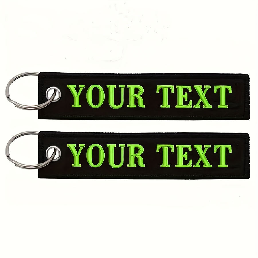 TEMU Custom Embroidered Keychains With Double-sided Personalized Name Tags, Suitable For Motorcycles, Scooters, And Backpacks