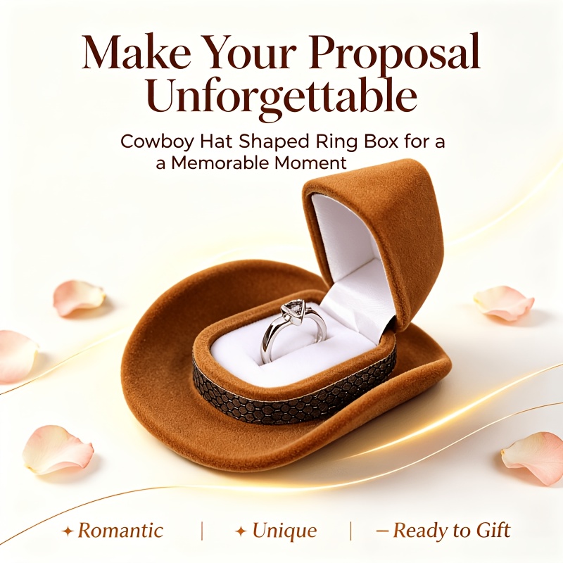 Denim Hat Ring Box, Creative Proposal Ring Box