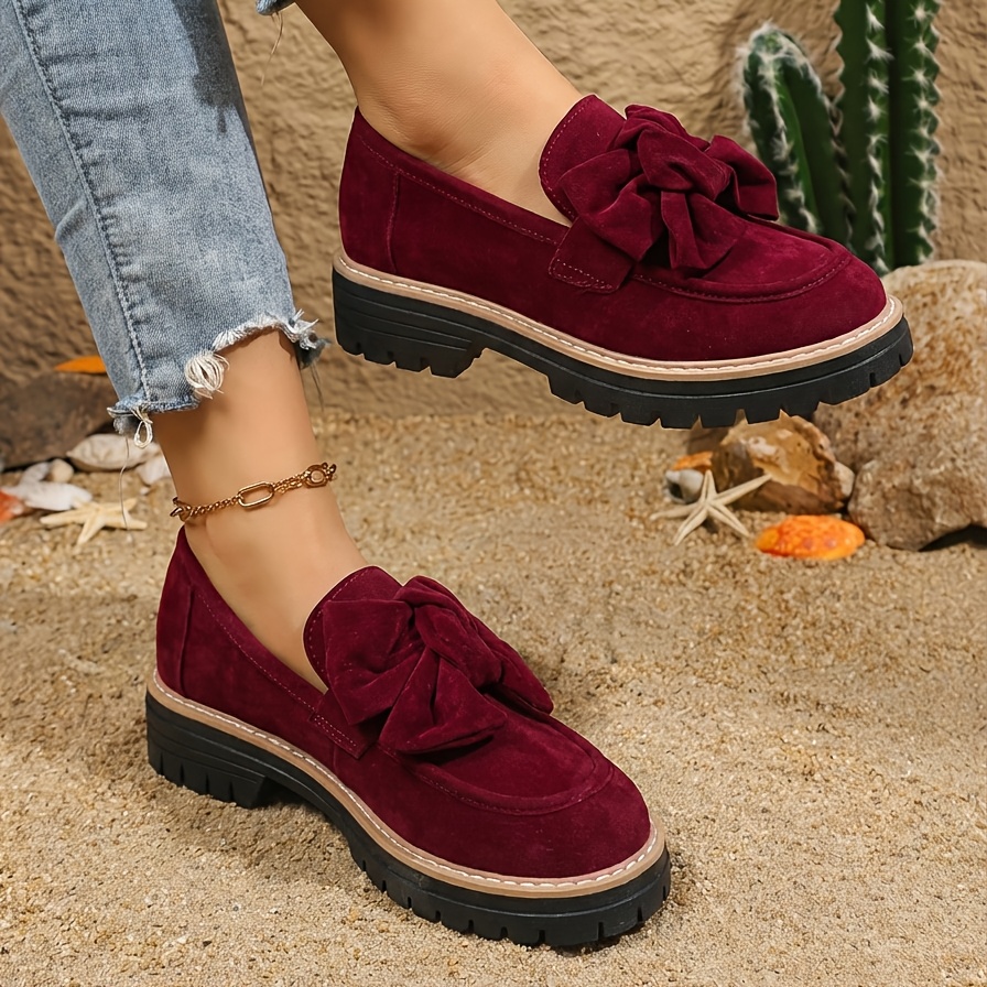 TEMU Mocassins Femme Toutes Mode Polyvalente Couleur Unie Facile à Enfiler Élégants Confortables, Chaussures Décontractées à Semelle Épaisse pour ,