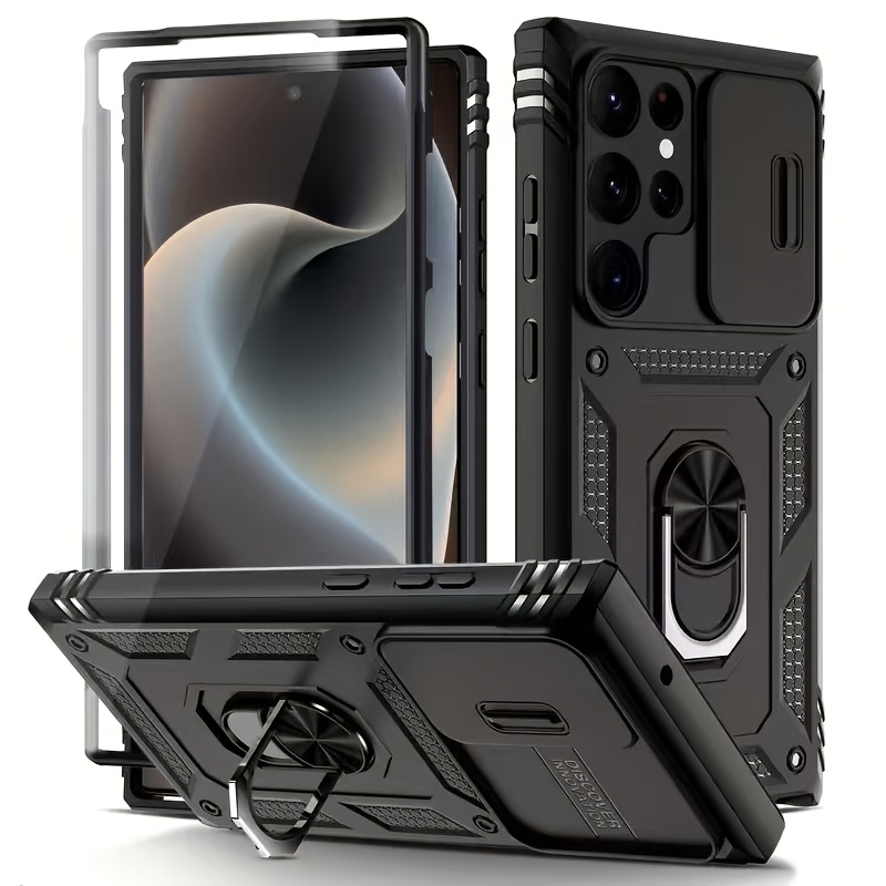 TEMU Phone Case: Durable Phone Case - 3-in-1 Heavy-duty With Sliding Window - Suitable For Galaxy S26 S25 S24 S23 S22 S21 Edge S20 Fe A57 A56 A54 5g