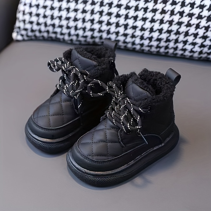 JIAGEYA Boys Casual Comfort Boots Lightweight Warm Fleece Winter Boots