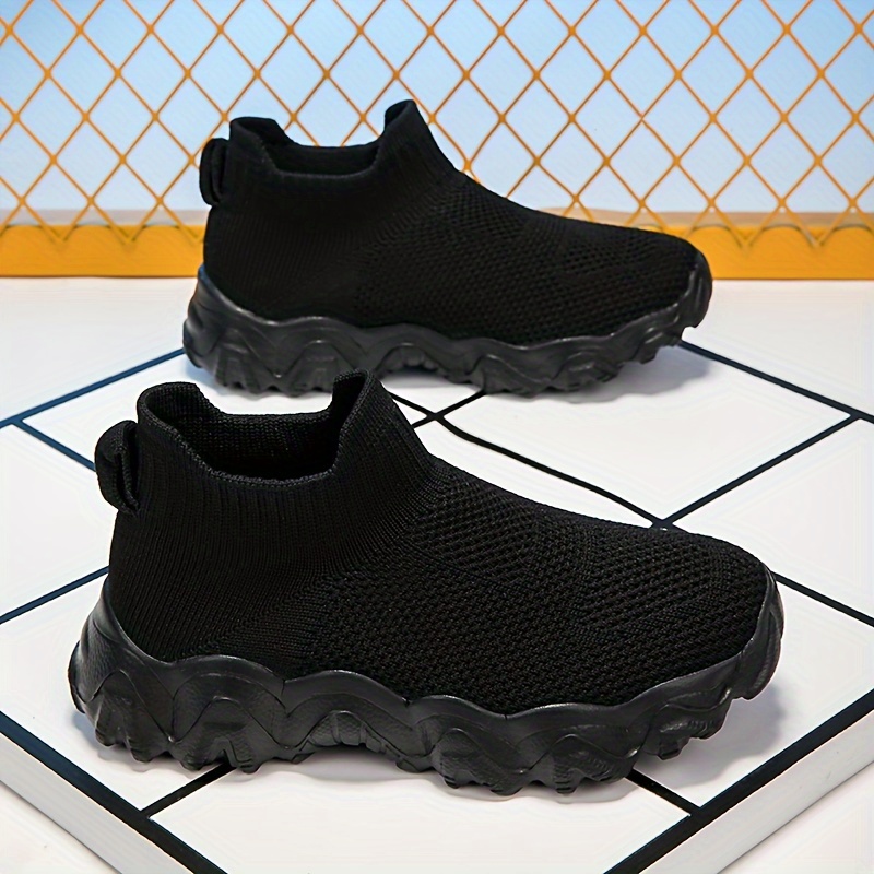

Casual Comfortable Solid Color Woven Shoes For Boys, Breathable Non-slip Sneakers For Walking Running