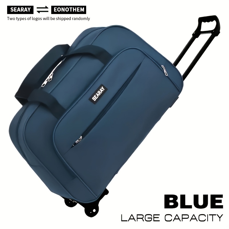 Bag With Handle And Wheels, Large Capacity Foldable Luggage, Suitable For Travel, Vacation, And Commuting, Random Logo