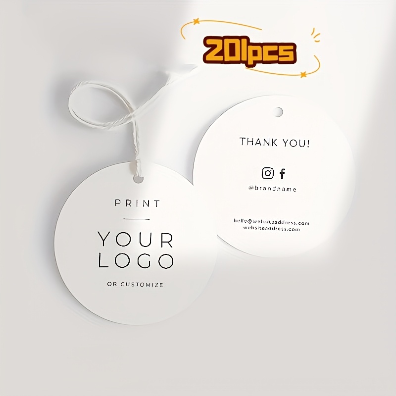 TEMU Custom Card Round Tags, Minimalist Round Hang Tags With Your Custom Logo, Lanyard Accessories, Double-sided Printing, Thick Paper