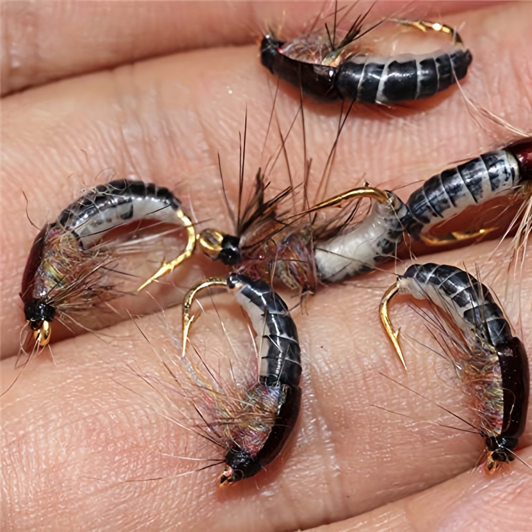 10/20/30Pcs/Box Bright Color Soft Squirmy Worms Trout Fly Fishing Earthworm  Hand Tied for Grayling