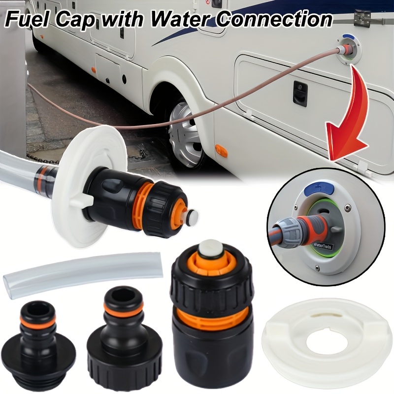 item picture 1set fuel cap with   water tank cap filling adapter for water filler nozzle motorhome   accessories eco version hose coupling adapter 3 pin d 78