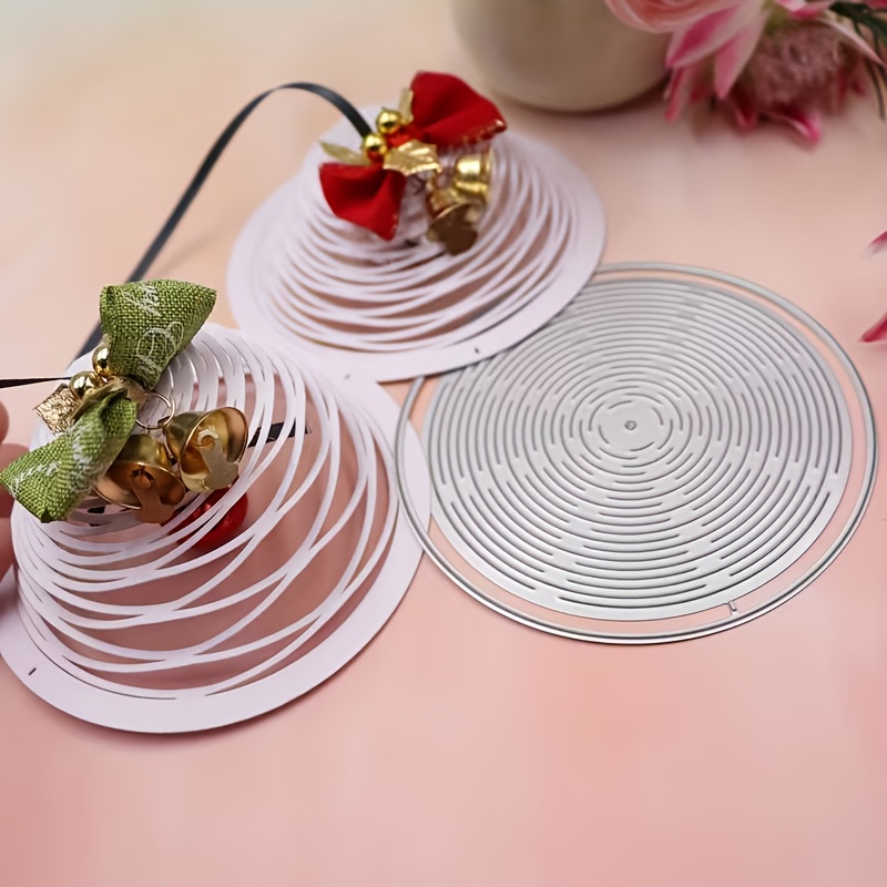 TEMU Square And Round Metal Cutting Dies, Durable Iron Templates For Paper Products With A 3d Pull-out Effect - Perfect For Christmas Decorations,