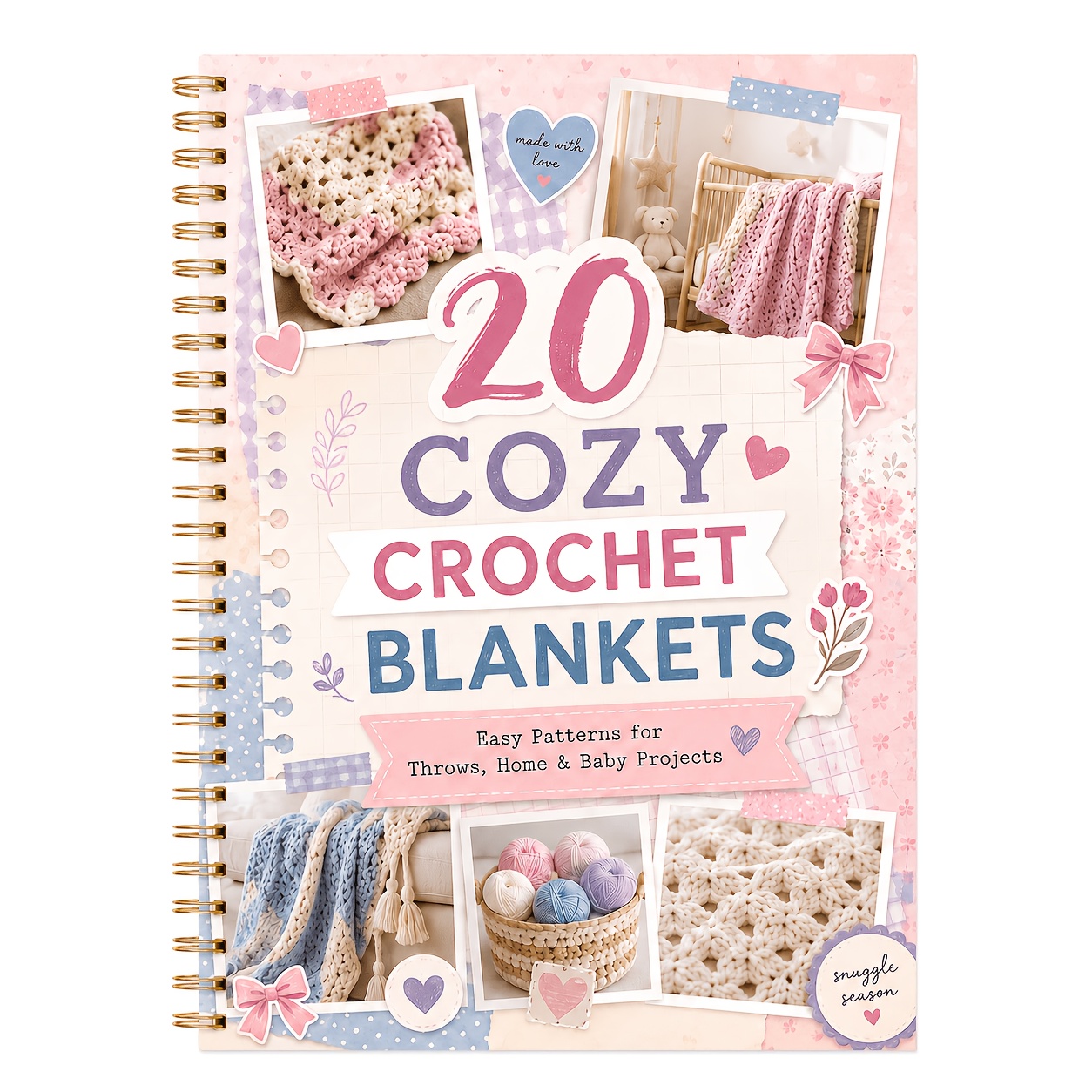 TEMU Carnet créatif au crochet - Modèle de couverture au crochet, couverture de maison, manuel d'inspiration pour enregistrement de projets main et ,