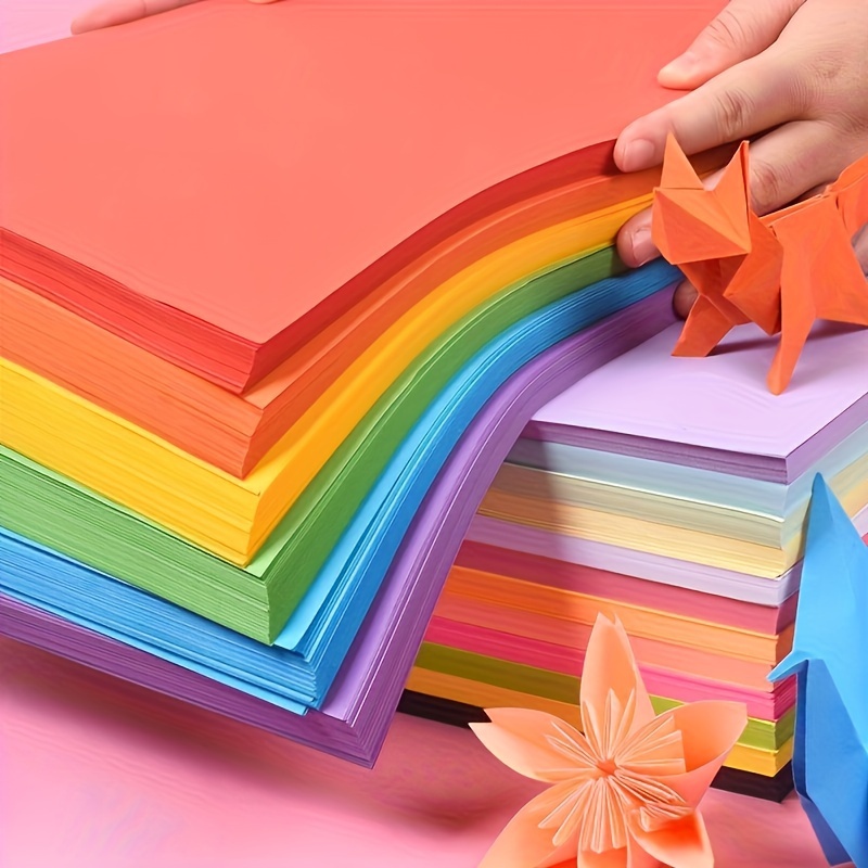 

50 Pcs Colorful A4 Origami Paper - 10 Colors, 0.5cm/0.19in Thickness, Perfect For Handmade Crafts