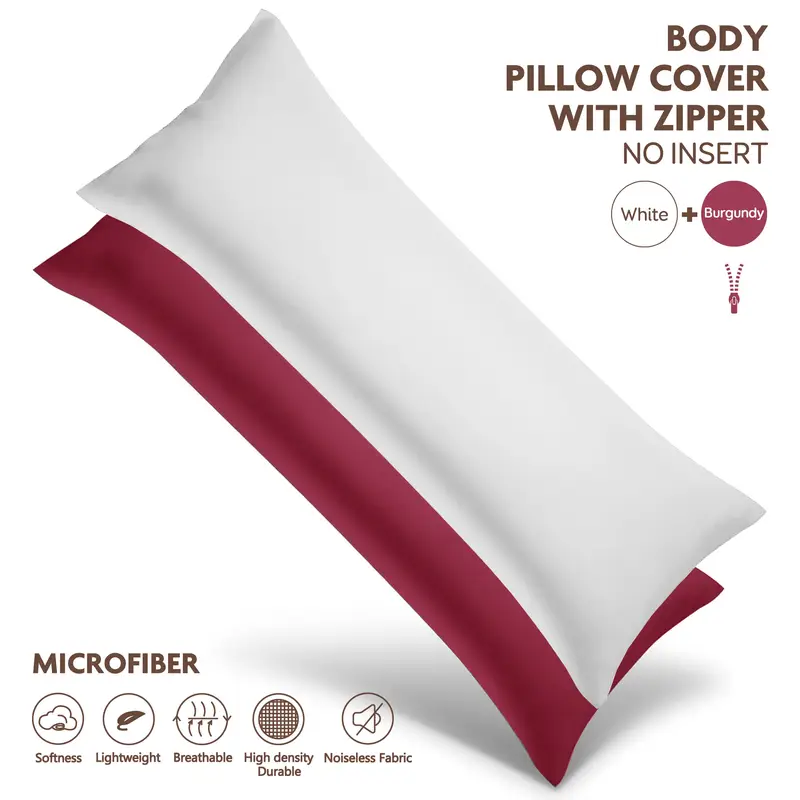 polyester brushed fabric long pillowcase 51x137cm zipper closure soft and durable ideal for home bedding decoration without pillow core Product details 5