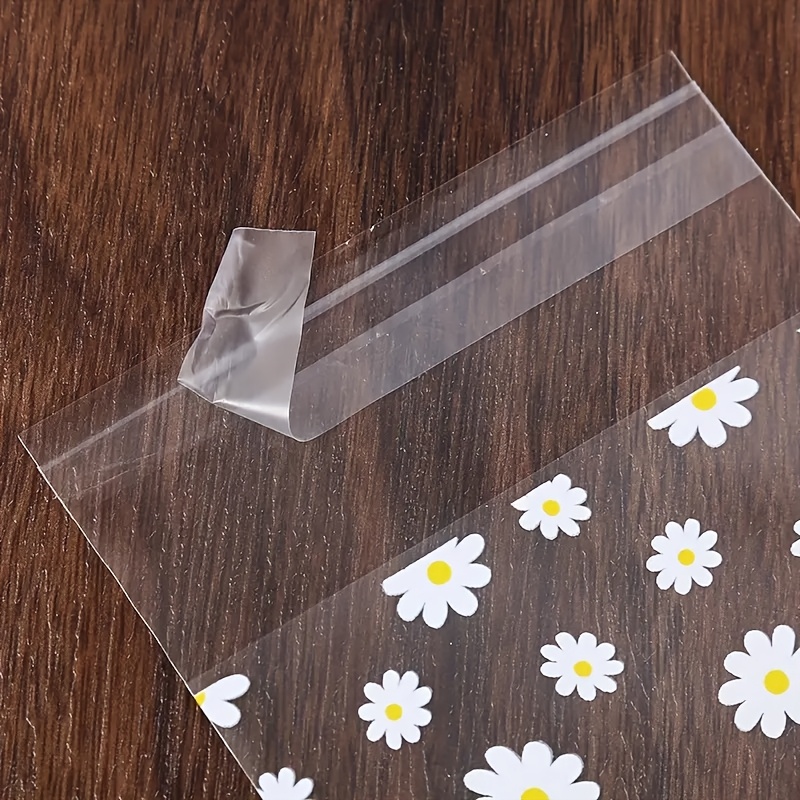 50/100 Cute Daisy Pattern OPP Self Sealing Bags, Gift Packaging