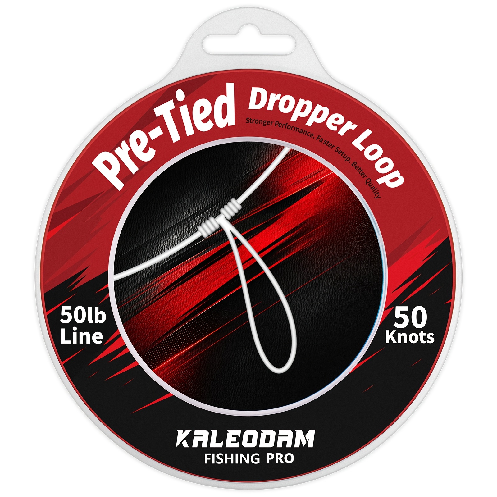 TEMU 50knots 20-70 Lb Pre-tied Dropper Loop Knots Line. Fishing Line Spool. Loops 17.7 Inches Apart With 6 Inch Loop Size. Saltwater & Freshwater