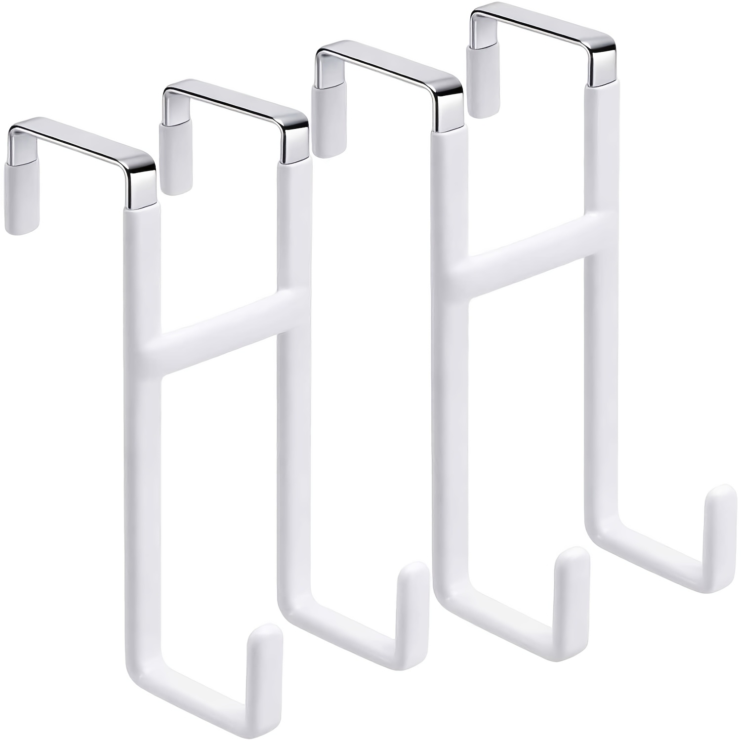 TEMU 2 piezas de colgador para puerta con ganchos dobles, perchero de metal resistente con almohadillas de goma antideslizantes, estante organizador