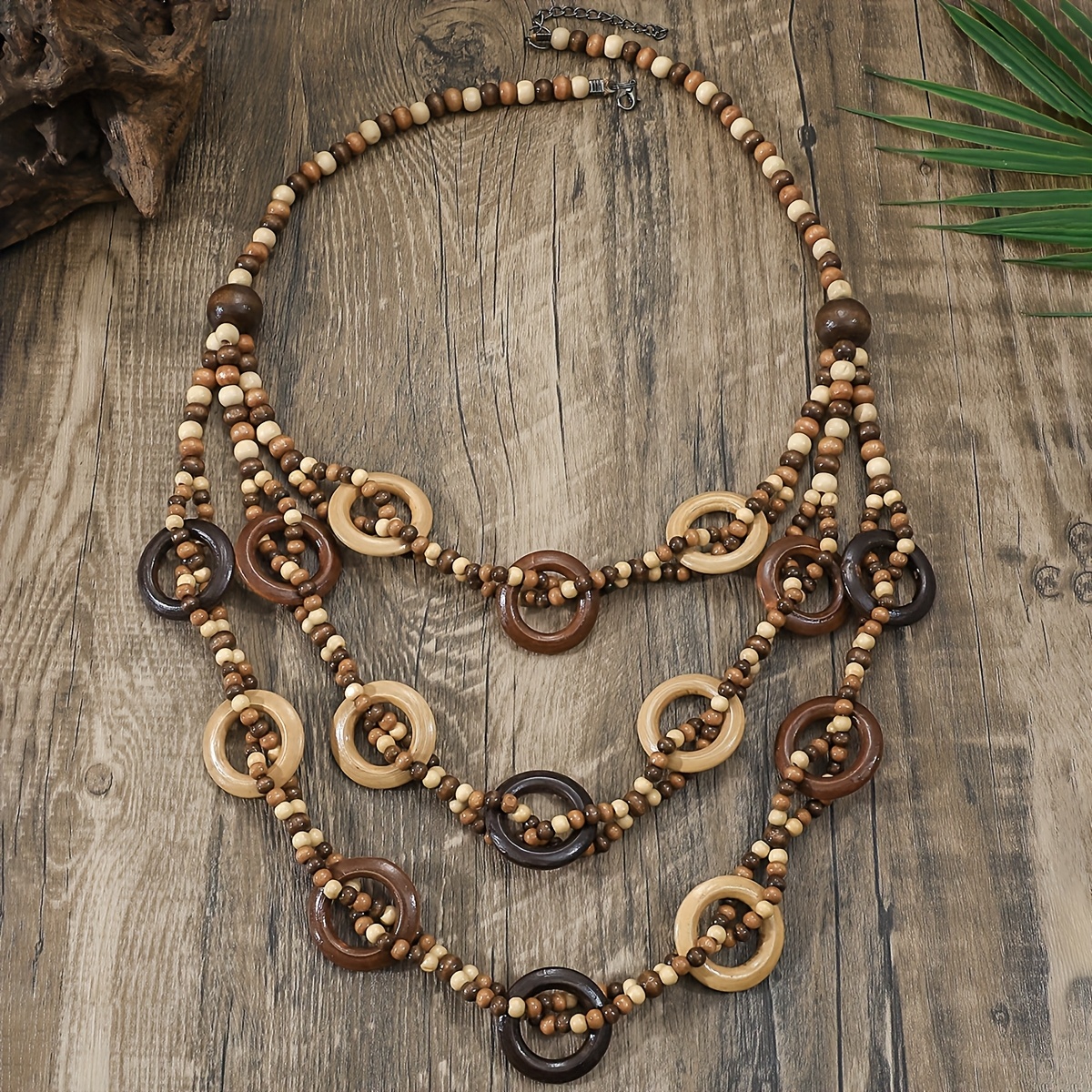 This Multi-layered Necklace With Handcrafted Beads From Europe And America Is A Retro Ethnic Style Travel And Festival Accessory. Wood Beads May Have Occasional But Are Not Products. The Random