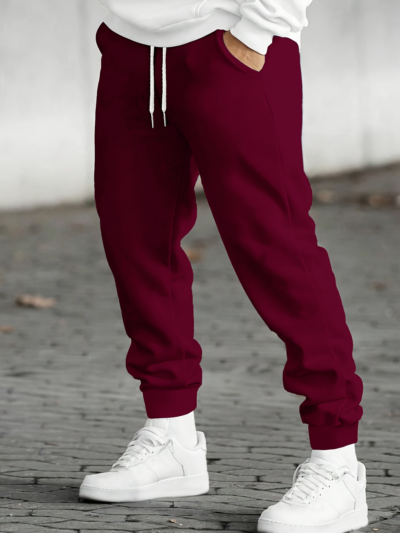 *'s Casual Jogger Pants Elastic Cuff Adjustable Drawstring Waist,  Machine Washable Color for Outdoor Casual Attire, A