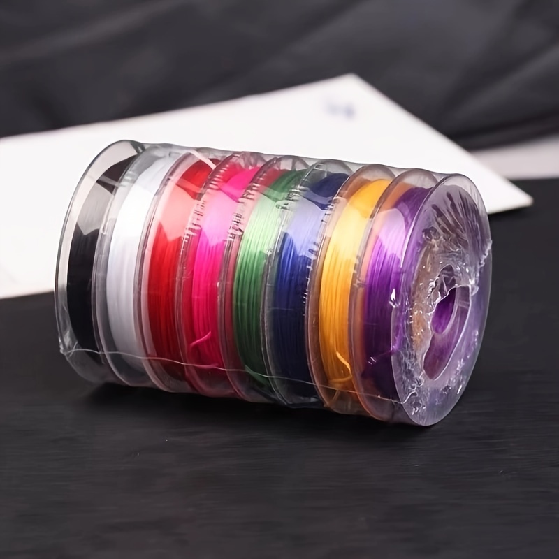 

8 Rolls Of Colorful About 80m Flat Crystal Elastic Cord, Diy Handmade Wear-resistant Beading Threading Bracelet Necklace String Rope, Good Tenacity, Strong Tensile Jewelry Making Supplies