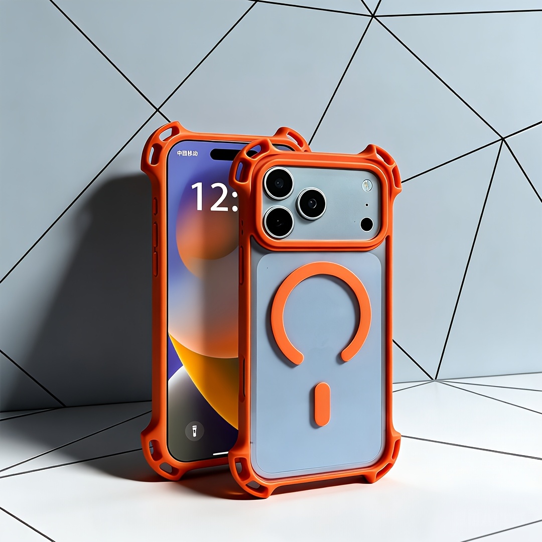 TEMU Phone Case - A Magnetic Wireless Charging Phone Case. Stylish High-quality Four-corner Anti-drop Magnetic Case Phone Case! Unisex, Couple Phone