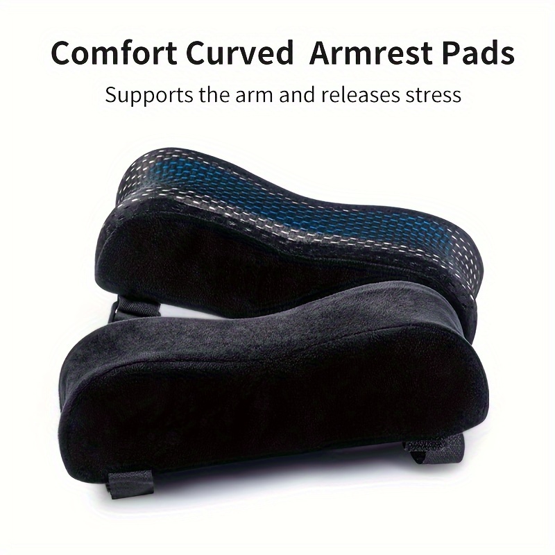 Memory Foam Chair Arm Covers Non-Slip Pads Adjustable Armrest
