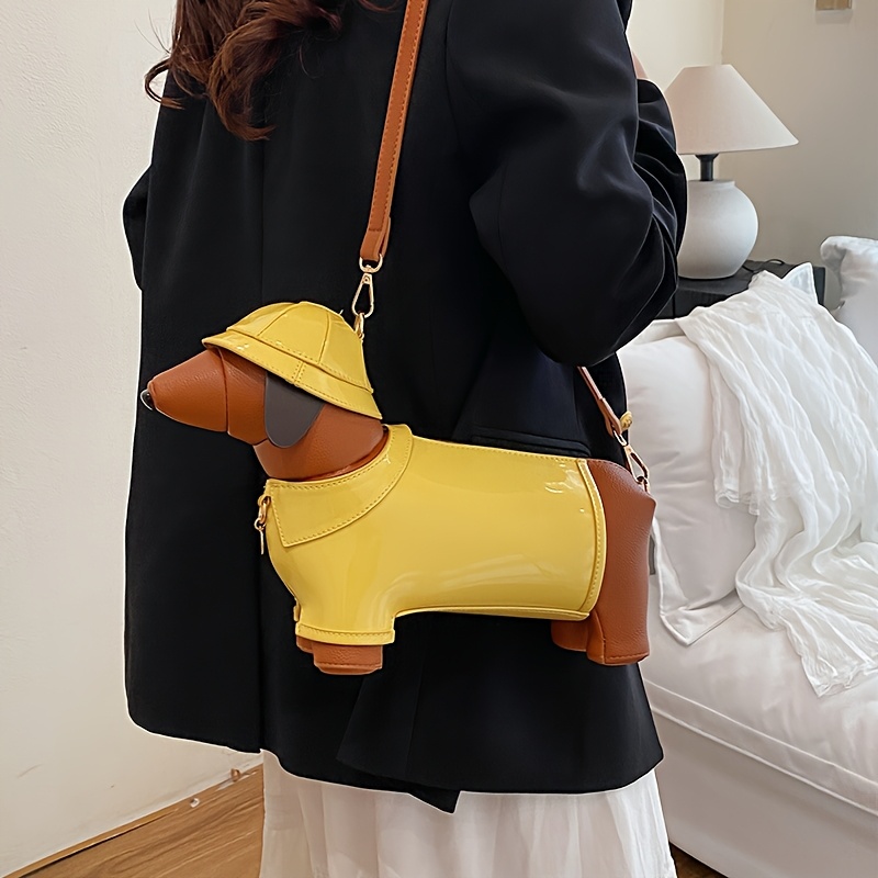 women crossbody bag compatible for instagram blonde puppy handbag zipper closure hand washable dog themed purse gift for dog lovers Product details 5
