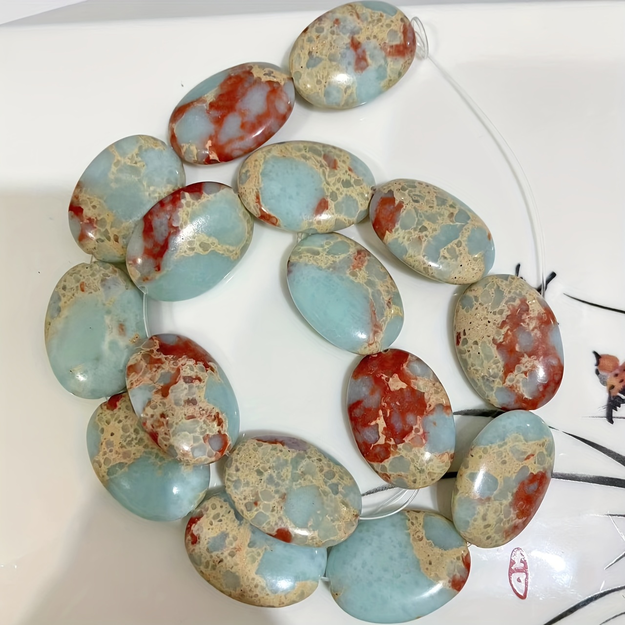 Image of 7pcs Bohemian Dan Shaped Loose Beads Handmade Diy Women's Charm Bracelet Necklace Accessories, Couple Gifts