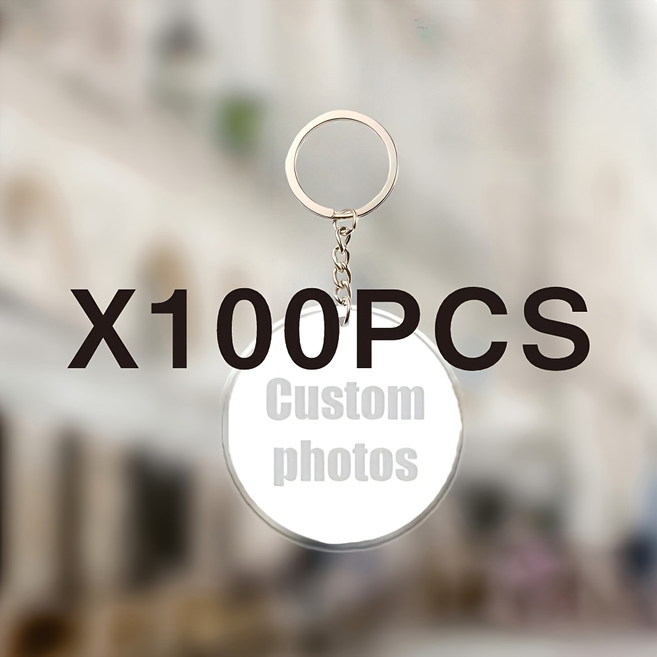 TEMU Customized Acrylic Keychain Batch Production-30/50/100pcs Personalized Promotional Ornaments| Durable Engraving Design With | Suitable For