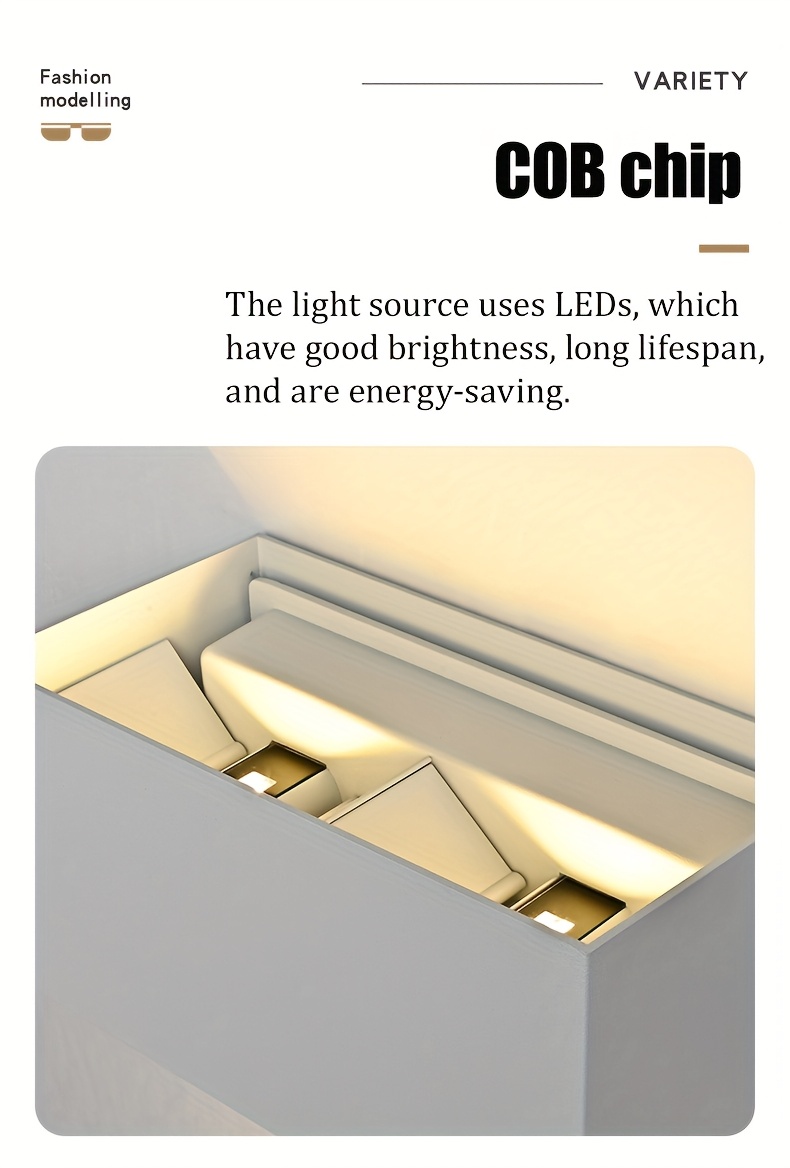 LED Double-Head Wall Light, Black, Outdoor Lighting Wall Sconce, Outdoor Wall Lamp, COB Light Source + Body, 3000K Warm White Outdoor Light Fixture, Up and Down Adjustable Wall Light, Dimmable Beam for Balcony, Courtyard, Corridor, Exterior Wall