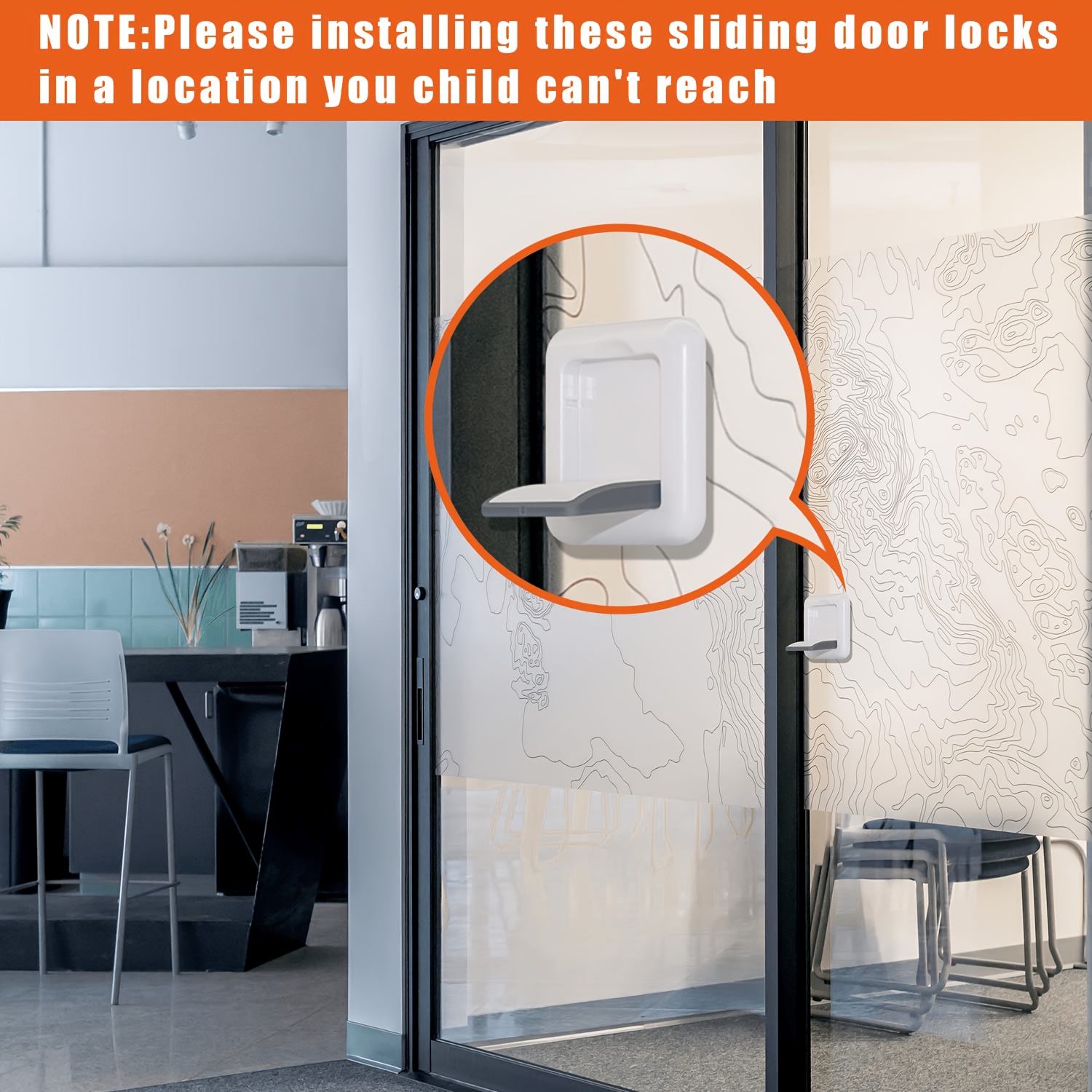 Upgraded Child Proof Sliding Door Lock, 4pcs Set